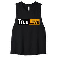 True Love Spoof Logo Women's Racerback Cropped Tank