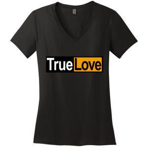 True Love Spoof Logo Women's V-Neck T-Shirt