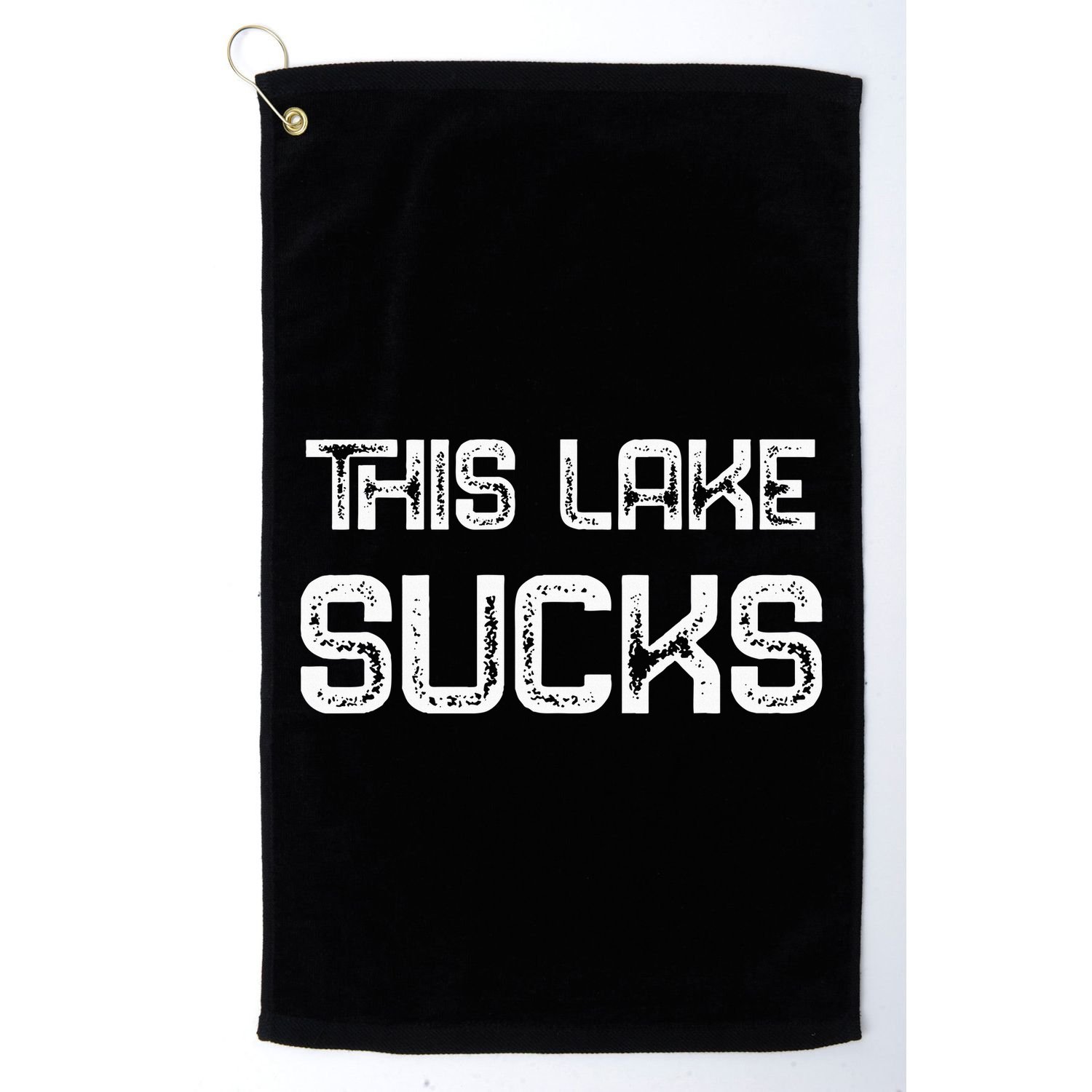 This Lake Sucks Funny Fishing Golf Towel
