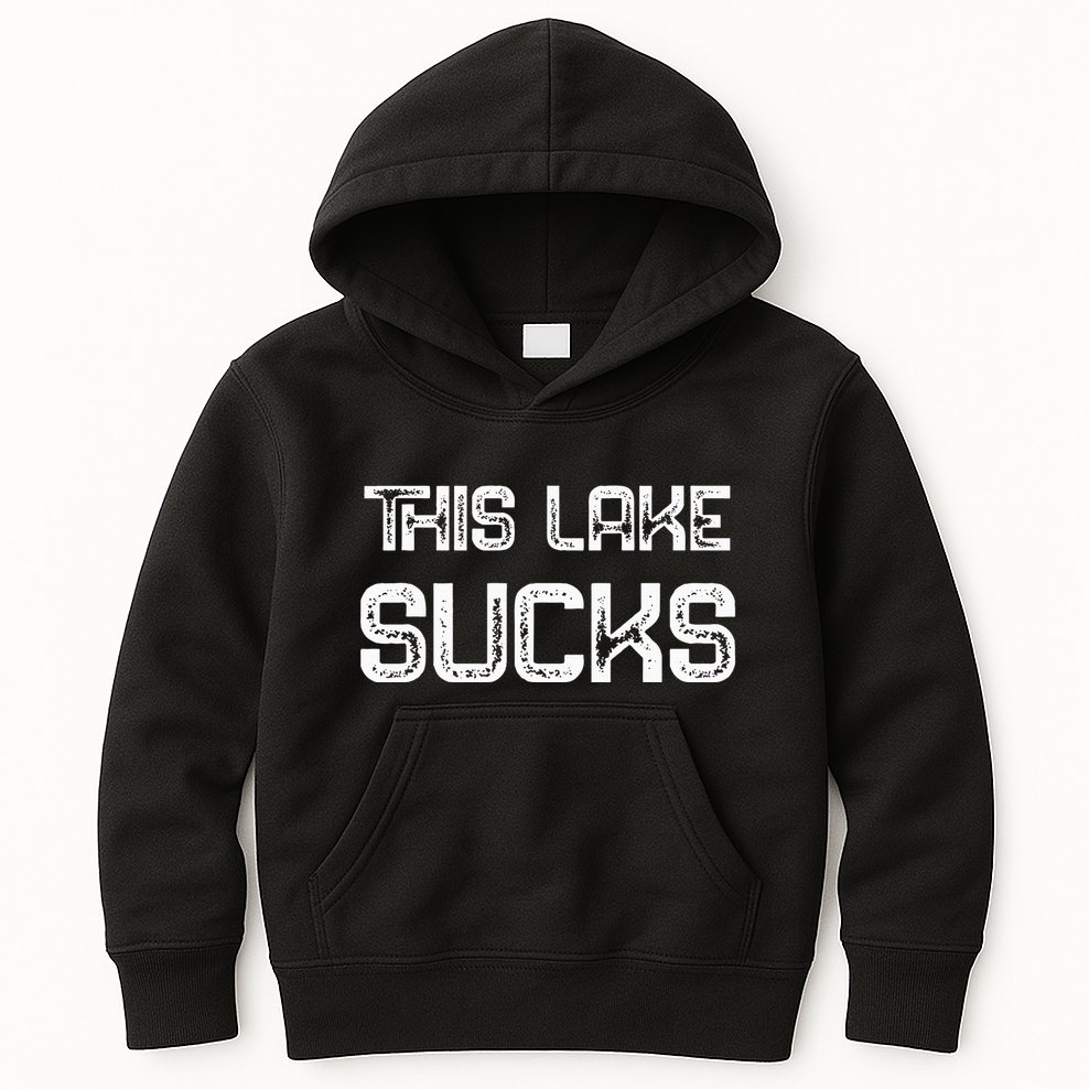 This Lake Sucks Funny Fishing Kids Hoodie