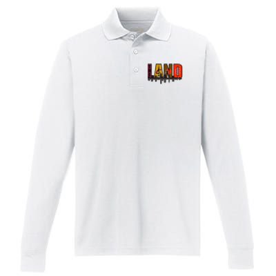 The Land Sports Fan Gear Performance Long Sleeve Polo