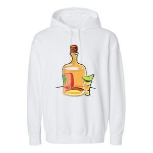 Tequila Lime Salt Tequila Bottle Lover Gift Garment-Dyed Fleece Hoodie