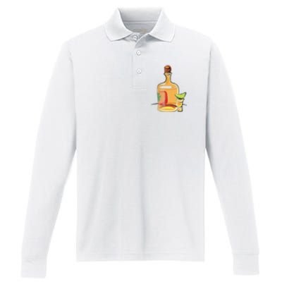 Tequila Lime Salt Tequila Bottle Lover Gift Performance Long Sleeve Polo