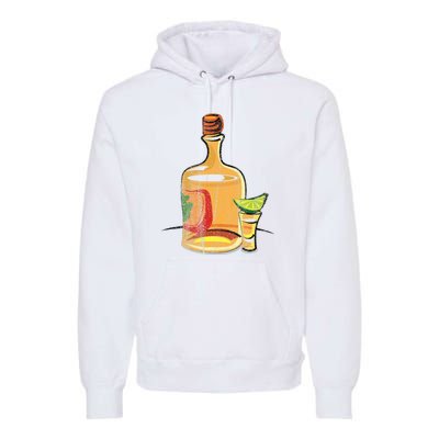 Tequila Lime Salt Tequila Bottle Lover Gift Premium Hoodie