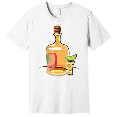 Tequila Lime Salt Tequila Bottle Lover Gift Premium T-Shirt