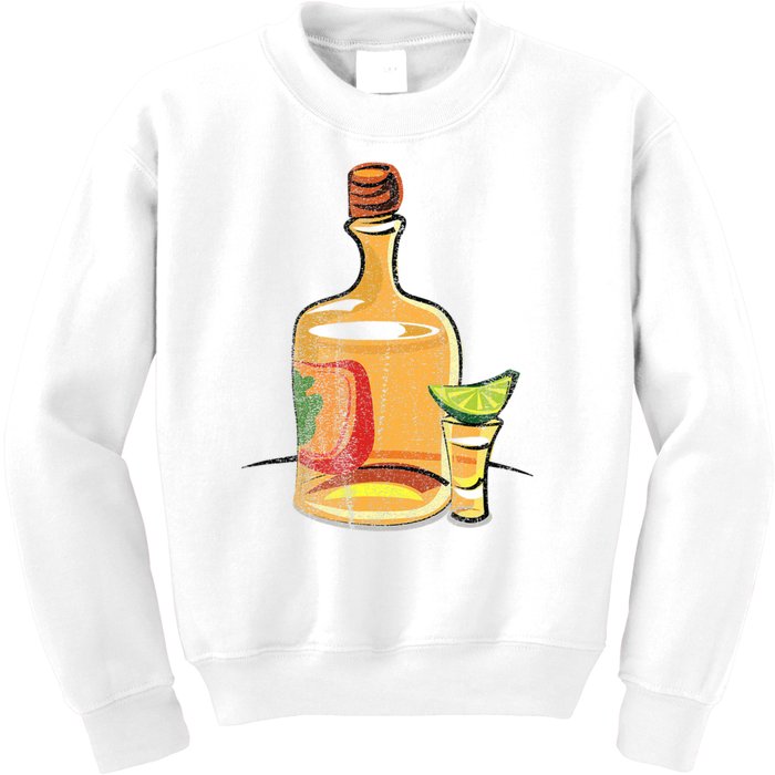 Tequila Lime Salt Tequila Bottle Lover Gift Kids Sweatshirt