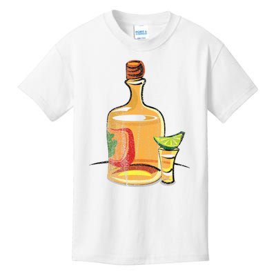 Tequila Lime Salt Tequila Bottle Lover Gift Kids T-Shirt