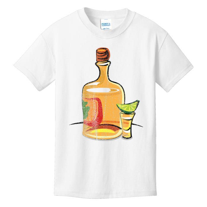 Tequila Lime Salt Tequila Bottle Lover Gift Kids T-Shirt