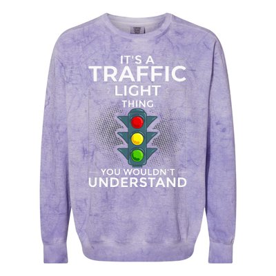 Traffic Light Sign Green Yellow Red Stop Stoplight Colorblast Crewneck Sweatshirt