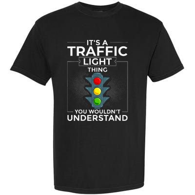 Traffic Light Sign Green Yellow Red Stop Stoplight Garment-Dyed Heavyweight T-Shirt