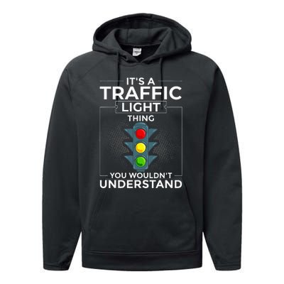 Traffic Light Sign Green Yellow Red Stop Stoplight Performance Fleece Hoodie