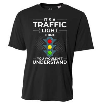 Traffic Light Sign Green Yellow Red Stop Stoplight Cooling Performance Crew T-Shirt