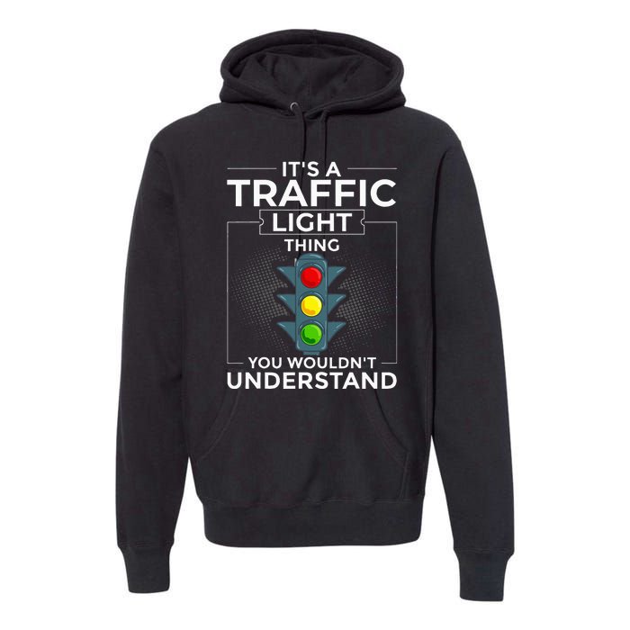 Traffic Light Sign Green Yellow Red Stop Stoplight Premium Hoodie