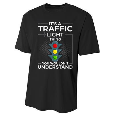 Traffic Light Sign Green Yellow Red Stop Stoplight Performance Sprint T-Shirt