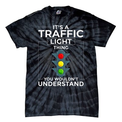 Traffic Light Sign Green Yellow Red Stop Stoplight Tie-Dye T-Shirt