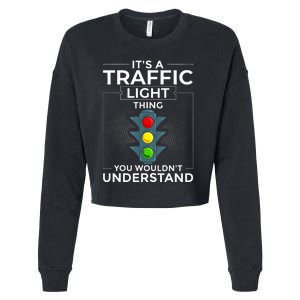 Traffic Light Sign Green Yellow Red Stop Stoplight Cropped Pullover Crew