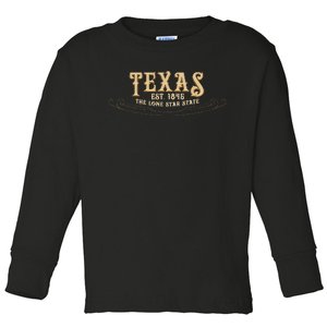 The Lone Star State Texas Toddler Long Sleeve Shirt