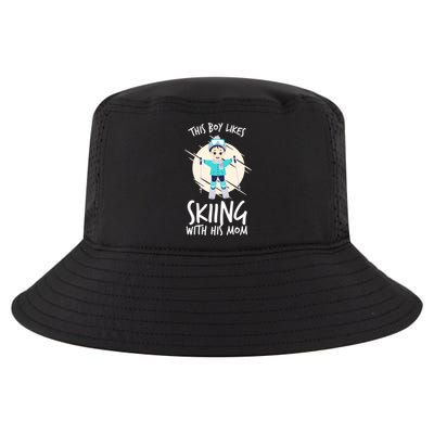 This Likes Skiing With His Mom Son Matching Cool Gift Cool Comfort Performance Bucket Hat