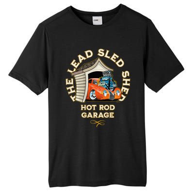 The Lead Sled Shed Vintage Car Hot Rod Garage Cartoon Tall Fusion ChromaSoft Performance T-Shirt