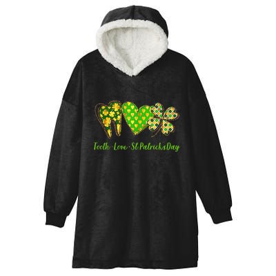 Tooth Love St Patricks Day Dental Hygiene Hygienist Dentist Hooded Wearable Blanket