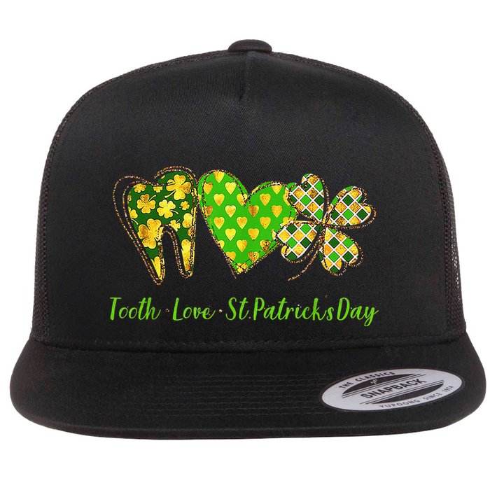 Tooth Love St Patricks Day Dental Hygiene Hygienist Dentist Flatbill Hat