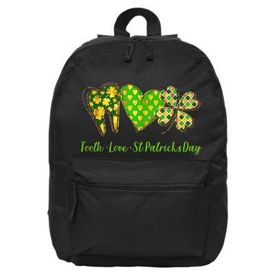 Tooth Love St Patricks Day Dental Hygiene Hygienist Dentist 16 in Basic Backpack