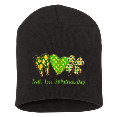 Tooth Love St Patricks Day Dental Hygiene Hygienist Dentist Short Acrylic Beanie