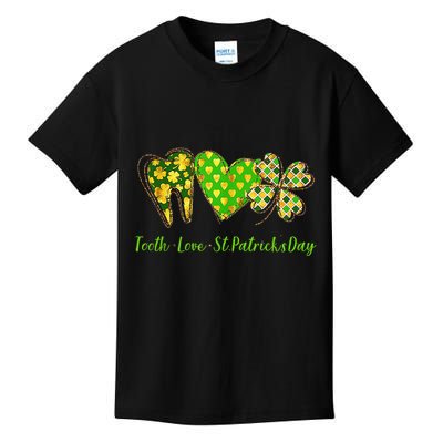 Tooth Love St Patricks Day Dental Hygiene Hygienist Dentist Kids T-Shirt