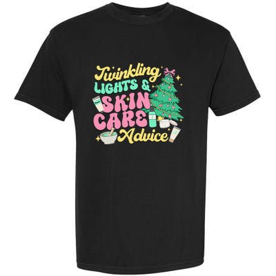 Twinkling Lights & Skin Care Advice Dermatology Nurse Xmas Garment-Dyed Heavyweight T-Shirt