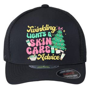 Twinkling Lights & Skin Care Advice Dermatology Nurse Xmas Flexfit Unipanel Trucker Cap