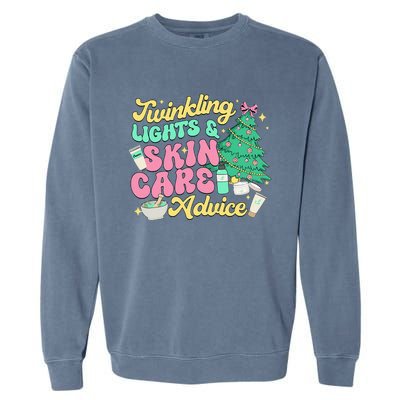 Twinkling Lights & Skin Care Advice Dermatology Nurse Xmas Garment-Dyed Sweatshirt