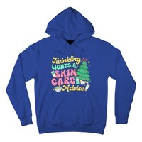 Twinkling Lights & Skin Care Advice Dermatology Nurse Xmas Hoodie