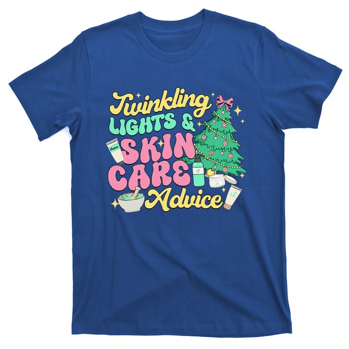 Twinkling Lights & Skin Care Advice Dermatology Nurse Xmas T-Shirt