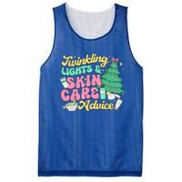 Twinkling Lights & Skin Care Advice Dermatology Nurse Xmas Mesh Reversible Basketball Jersey Tank