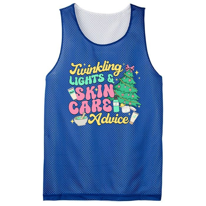 Twinkling Lights & Skin Care Advice Dermatology Nurse Xmas Mesh Reversible Basketball Jersey Tank