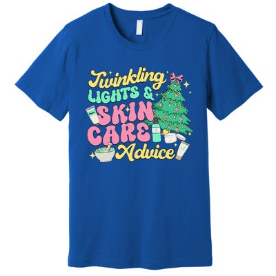 Twinkling Lights & Skin Care Advice Dermatology Nurse Xmas Premium T-Shirt