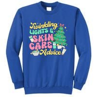 Twinkling Lights & Skin Care Advice Dermatology Nurse Xmas Tall Sweatshirt