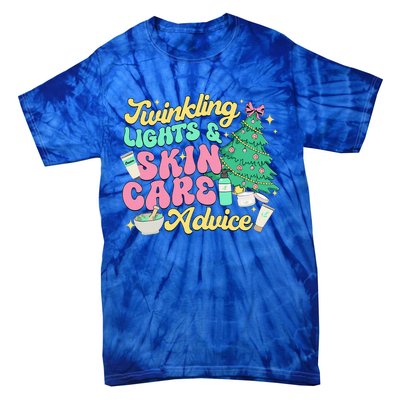 Twinkling Lights & Skin Care Advice Dermatology Nurse Xmas Tie-Dye T-Shirt