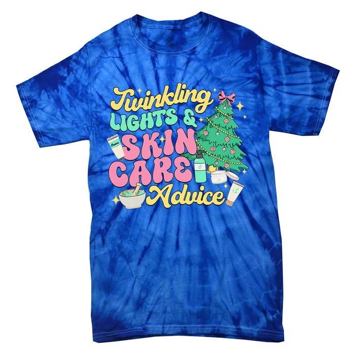 Twinkling Lights & Skin Care Advice Dermatology Nurse Xmas Tie-Dye T-Shirt