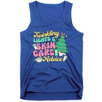 Twinkling Lights & Skin Care Advice Dermatology Nurse Xmas Tank Top