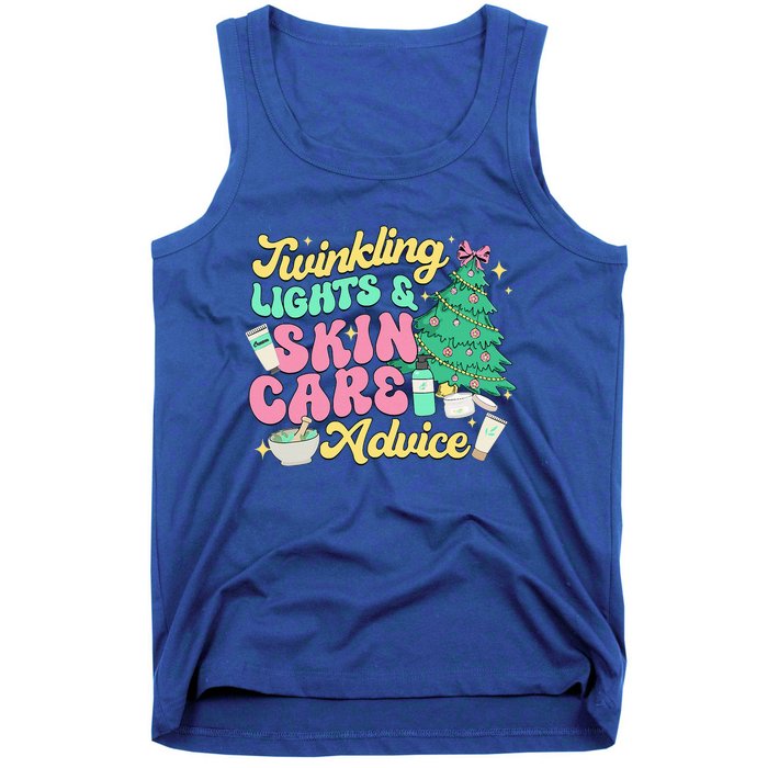 Twinkling Lights & Skin Care Advice Dermatology Nurse Xmas Tank Top