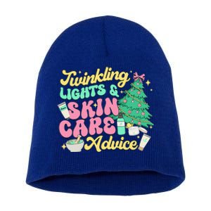 Twinkling Lights & Skin Care Advice Dermatology Nurse Xmas Short Acrylic Beanie