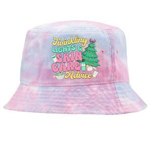 Twinkling Lights & Skin Care Advice Dermatology Nurse Xmas Tie-Dyed Bucket Hat