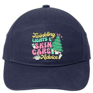 Twinkling Lights & Skin Care Advice Dermatology Nurse Xmas 7-Panel Snapback Hat