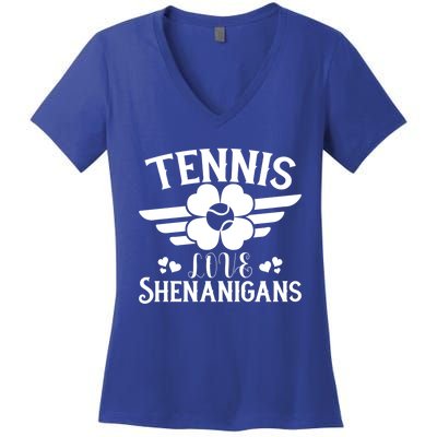 Tennis Love Shenanigans Great Gift St Patrick Day Gift Women's V-Neck T-Shirt