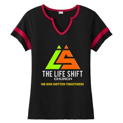 The Life Shift Church Church Logo Design 2 Ladies Halftime Notch Neck Tee