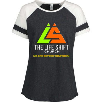 The Life Shift Church Church Logo Design 2 Enza Ladies Jersey Colorblock Tee