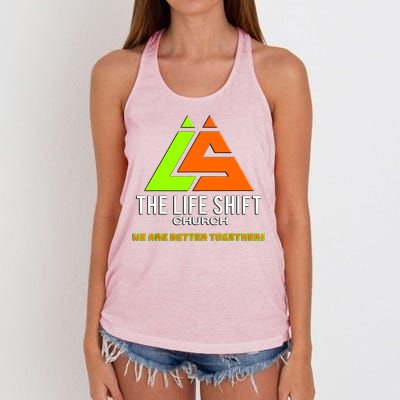 The Life Shift Church Church Logo Design 2 Women's Knotted Racerback Tank