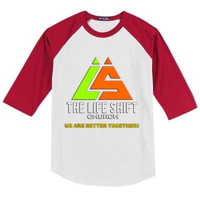 The Life Shift Church Church Logo Design 2 Kids Colorblock Raglan Jersey