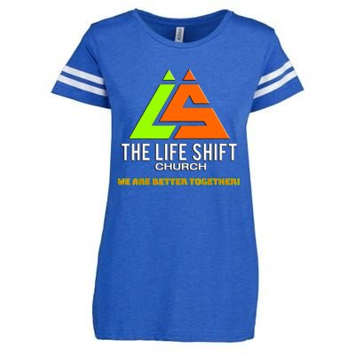 The Life Shift Church Church Logo Design 2 Enza Ladies Jersey Football T-Shirt